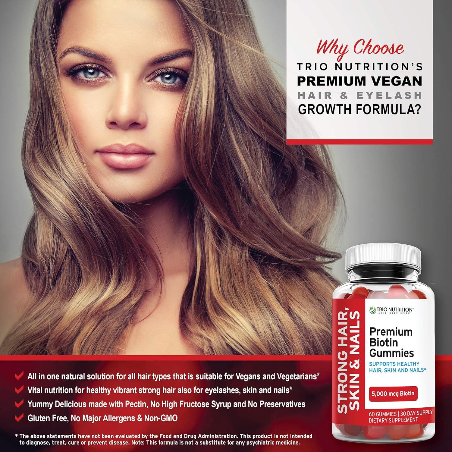 Amazon Com Premium Vegan Biotin Gummies Fresh Vitamins For Hair