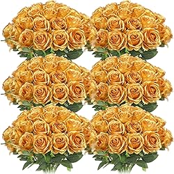 50 Pcs Artificial Rose Flower Realistic Silk Roses
