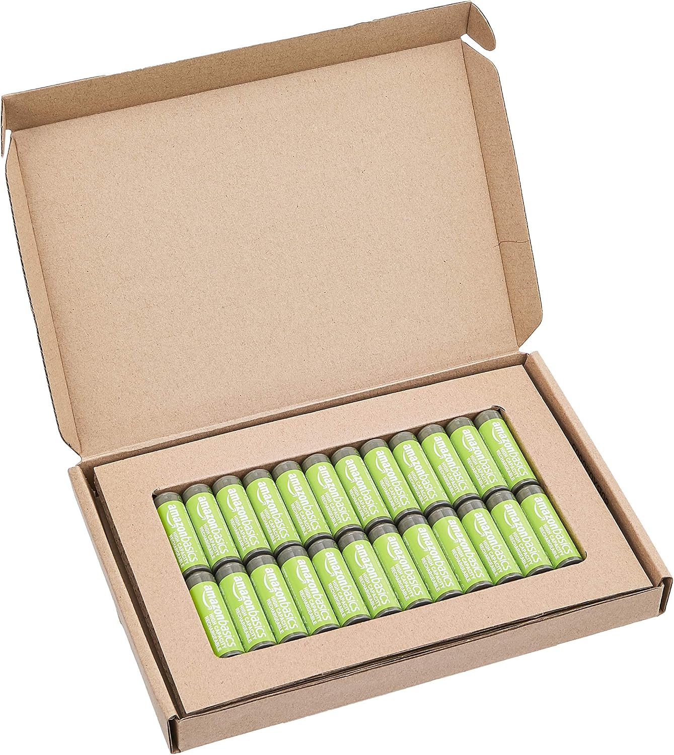Amazon Basics 24-Pack Rechargeable AA NiMH High-Capacity Batteries, 2400 mAh, 1.2V, Recharge up to 400x Times, Pre-Charged - Image 5