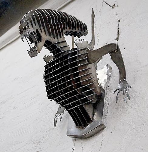 Wandskulptur'Alien' Wanddeko Deko Stahl Metall Figur