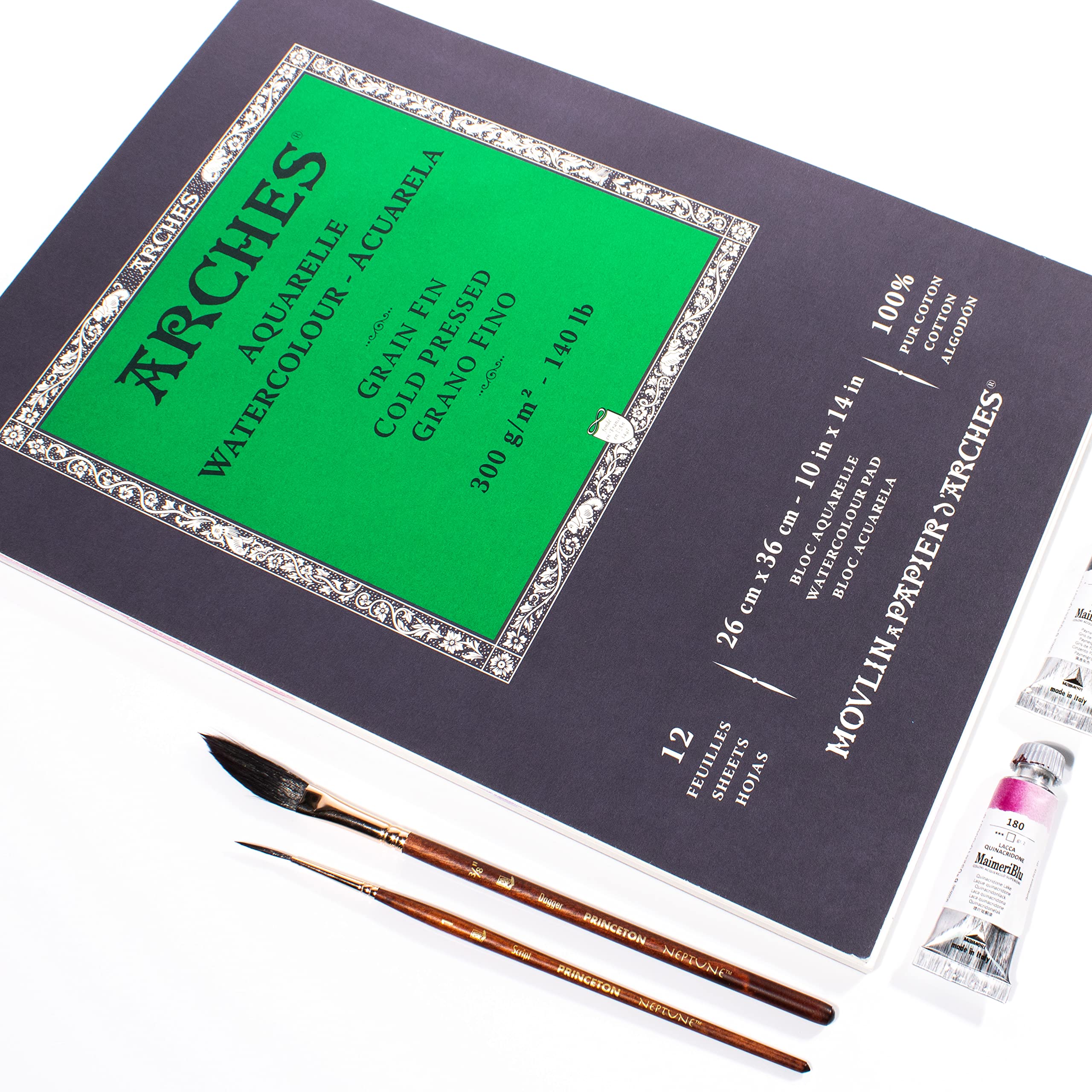 Arches Cold Press Watercolor Pad, 10 x 14 Inch, 12 Sheets