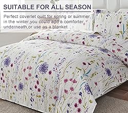 Ycosy Floral Quilt Sets Full/Queen Size Country
