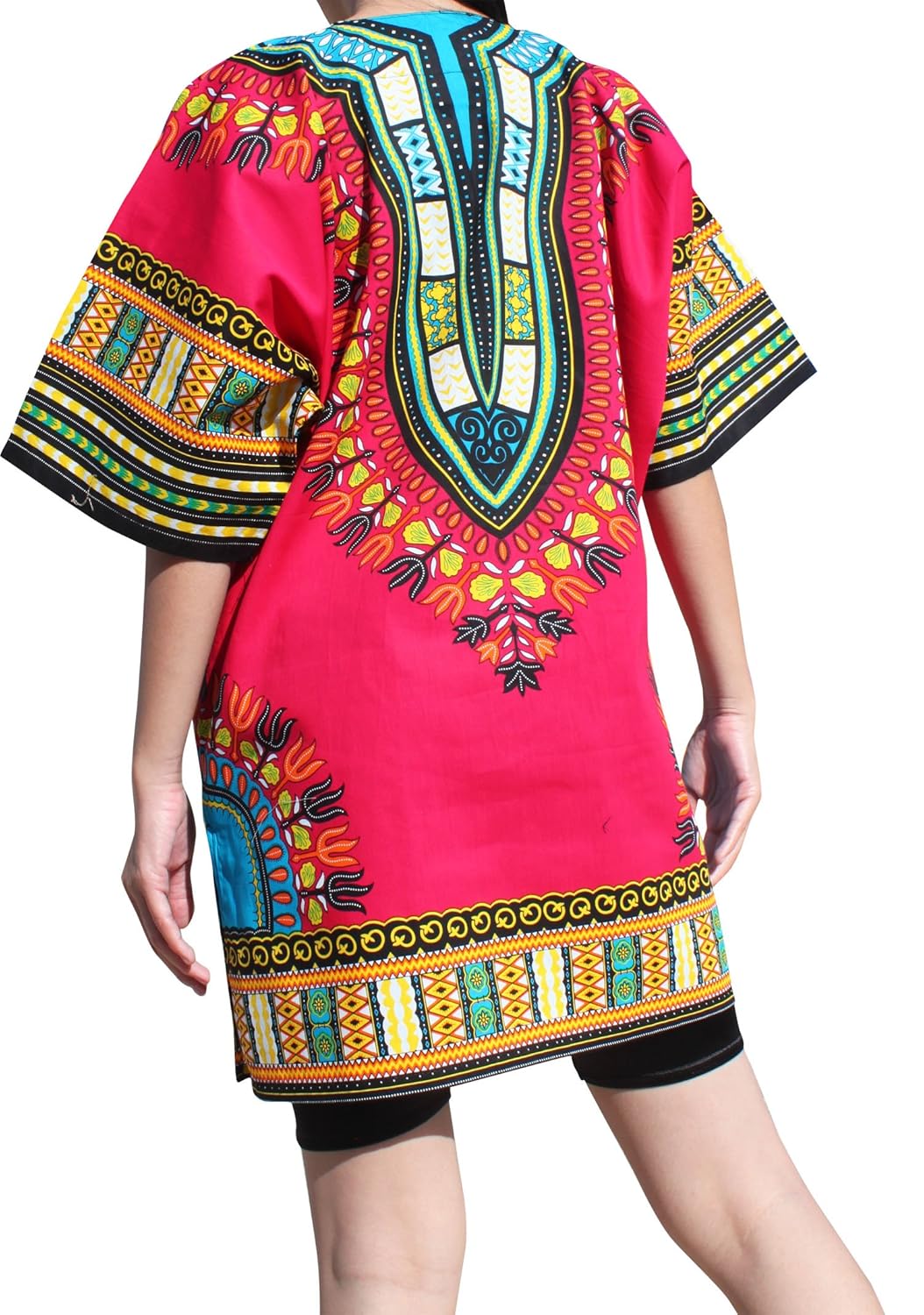 RaanPahMuang Dashiki Short Mini Dress Summer Long Cut Shirt Africa Plus