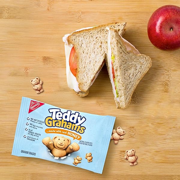 TEDDY GRAHAMS HONEY GRAHAM SNACKS, 10 KIDS SNACK PACKS