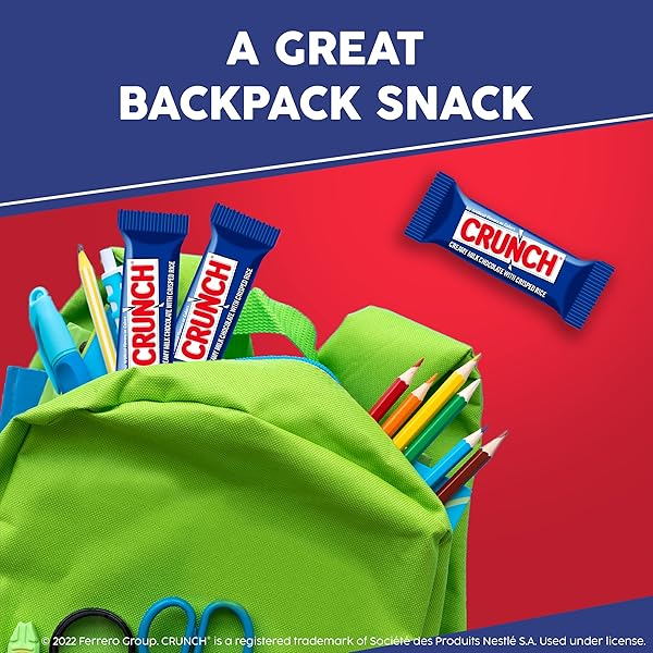 CRUNCH MILK CHOCOLATE AND CRISPED RICE, FUN SIZE CANDY BARS, 12 BAGS, 10 OZ EACH BAG