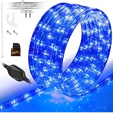 WYZworks 576LEDs 50ft LED Outside Rope Lights, Outdoor ETL Certified Waterproof Permanent 360 Degree Light Emitting, Flexible Tube, Connectable, Christmas Palm Tree Exterior Landscape, Blue
