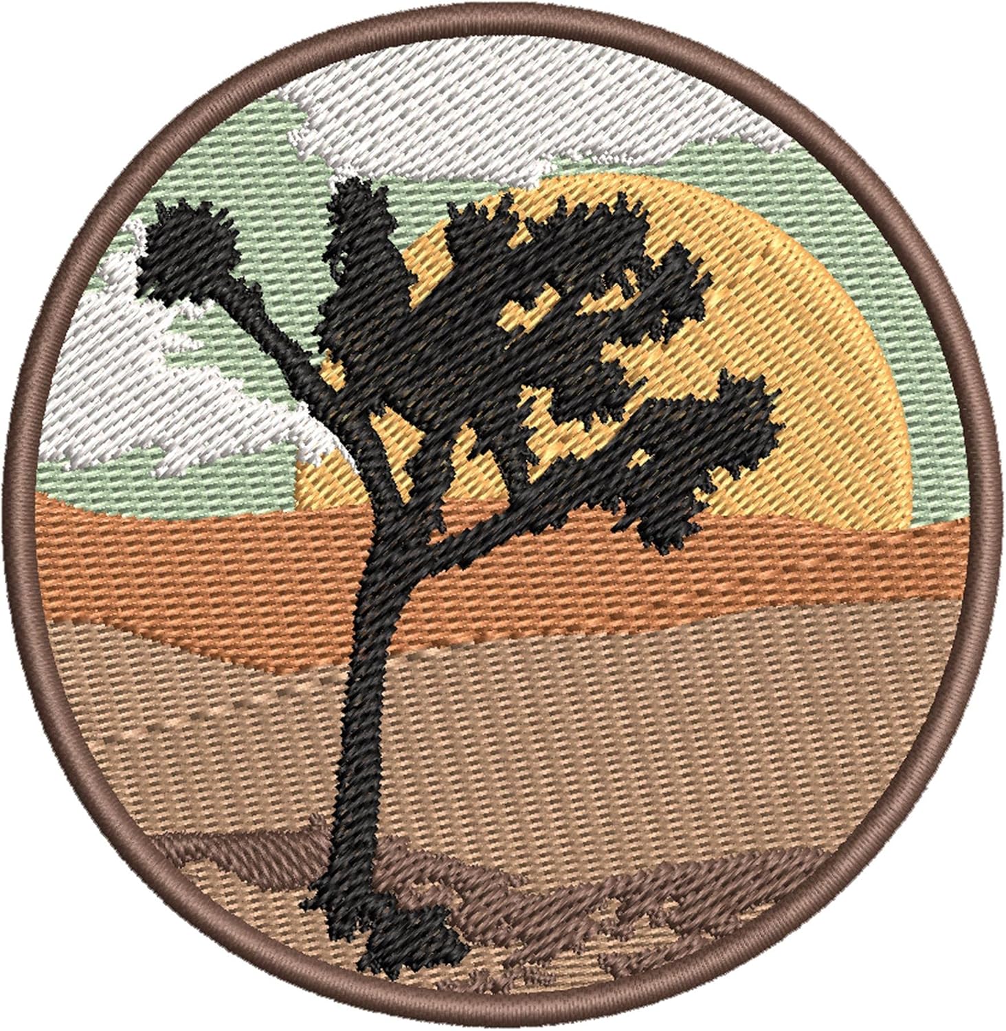 Mixed Media - Joshua Tree National Park Patch Embroidered Iron-on/Sew-on Applique Vacation Travel Souvenir Seek Adventure Hiking Trails Decorative Embroidery Clothing Vest Jackets Premium Stitching