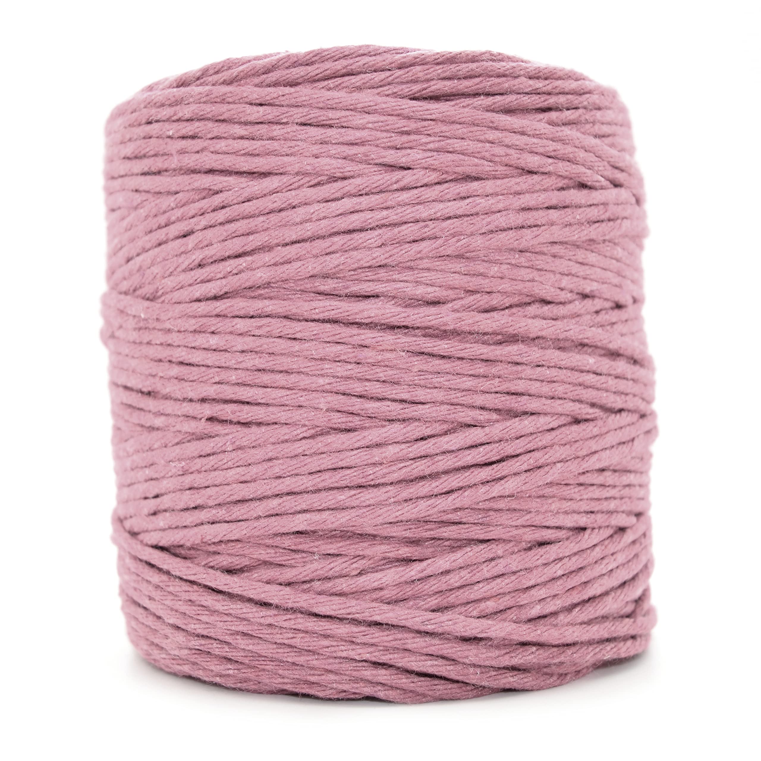 Premium Dusty Rose Macrame Cord, 300 m / 984 ft of 2 mm Thick Natural Cotton Thread Yarn Macrame Rope for Wall Hangings, Plant Hangers, DIY Crafts, Home Decorations, Gift Wrapping (Reel) — image 1
