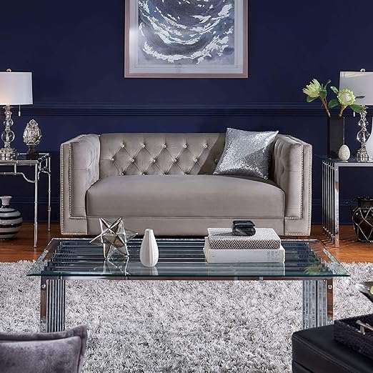 Amazon Com French Glam Classic Style Sofa Upholstered Velvet