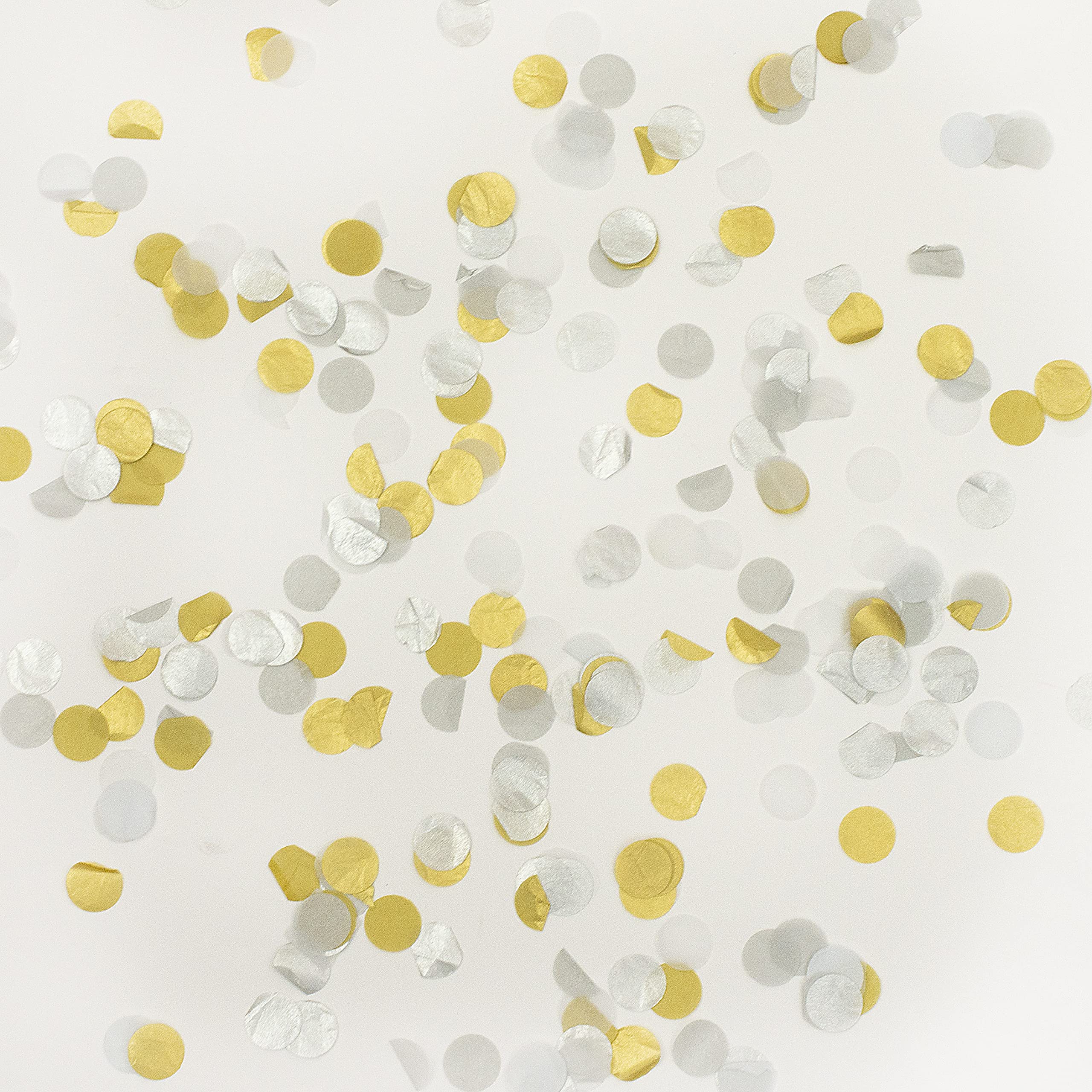 Gold, Silver, White Tissue Paper Confetti Pack - Christmas, New Years Eve, Birthdays, Weddings, Baby Showers, Parties