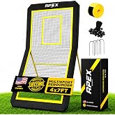 Apex Sports Professional Lacrosse Rebounder Volleyball Rebounder (4x7 Feet) | Adjustable 5 Angles, Soccer and Baseball Rebounder Practice Net with Precision Target Strip, Sturdy Frame