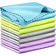 Microfiber Cleaning Cloth Glass Window Stainless Steel Mirror Polishling Rags Eyeglass Windshield Household Nano Sparkle Cloth Lint Free Cloth Cleaning Supplies Shiny Wipes, Pack of 8, 16" x 12"