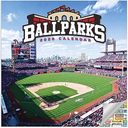 Amazon Mlb 野球場 カレンダー ボールパーク ウォールカレンダー 100枚以上のカレンダーステッカー付き 手帳 カレンダー 文房具 オフィス用品