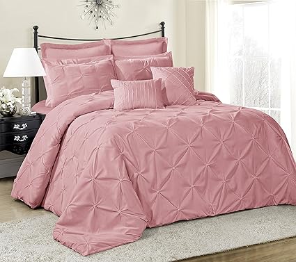 King Pink 8 Piece Lucilla Bed In A Bag Comforter Sets Queen