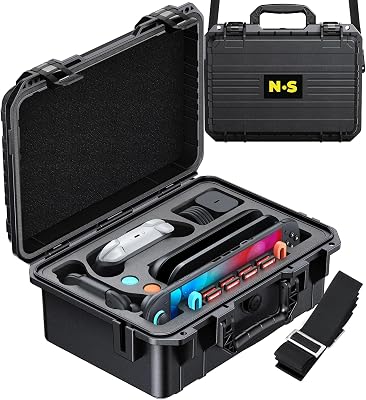 Capa ultra rígida para consola e comando Nintendo Switch 2/Switch 1/OLED, estojo de transporte tudo-em-um, armazenamento seguro para viagens para comando profissional e mais acessórios para a Switch