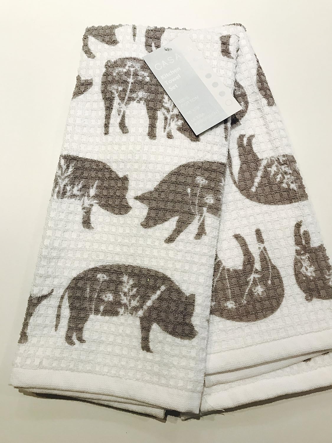 Farmhouse Pigs Kitchen Towels. set of 2 ultra absorbent 100