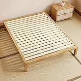 IOTXY Full Platform Bed Frame - 12 Inch Solid Wood Mattress Foundation Base with Heavy-Duty Support Slats & Legs, Rubberwood Full-Size Bedframe