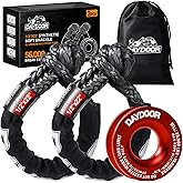 DAYDOOR 56,000 LBS Soft Shackle Recovery Kit, 1/2" x 22" (2-Pack) with 7075 Aluminum Snatch Ring, Winch Accessory for Jeep Wrangler, Bronco, 4Runner, Tacoma, ATV/UTV/Jeeps/SUVs, 4x4 Off-Road(Gray)