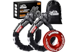 DAYDOOR 56,000 LBS Soft Shackle Recovery Kit, 1/2" x 22" (2-Pack) with 7075 Aluminum Snatch Ring, Winch Accessory for Jeep Wr