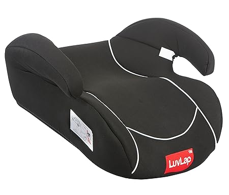 LuvLap Booster Car Seat, Backless Design, for Children & Kids from 6 to 12 Years (Black)