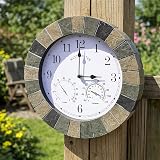HomeZone Modern Round Slate Effect Wall Clock 35cm Battery Operated Indoors view 8