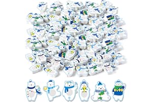 ANGOLIO 60Pcs Polar Animals Cartoon Mini Erasers Bulk Pencil Top Erasers Winter Theme Arctic Bear Pattern Eraser for Classroom Activities Rewards Game Prizes Xmas Birthday Party Supplies(6 Style)