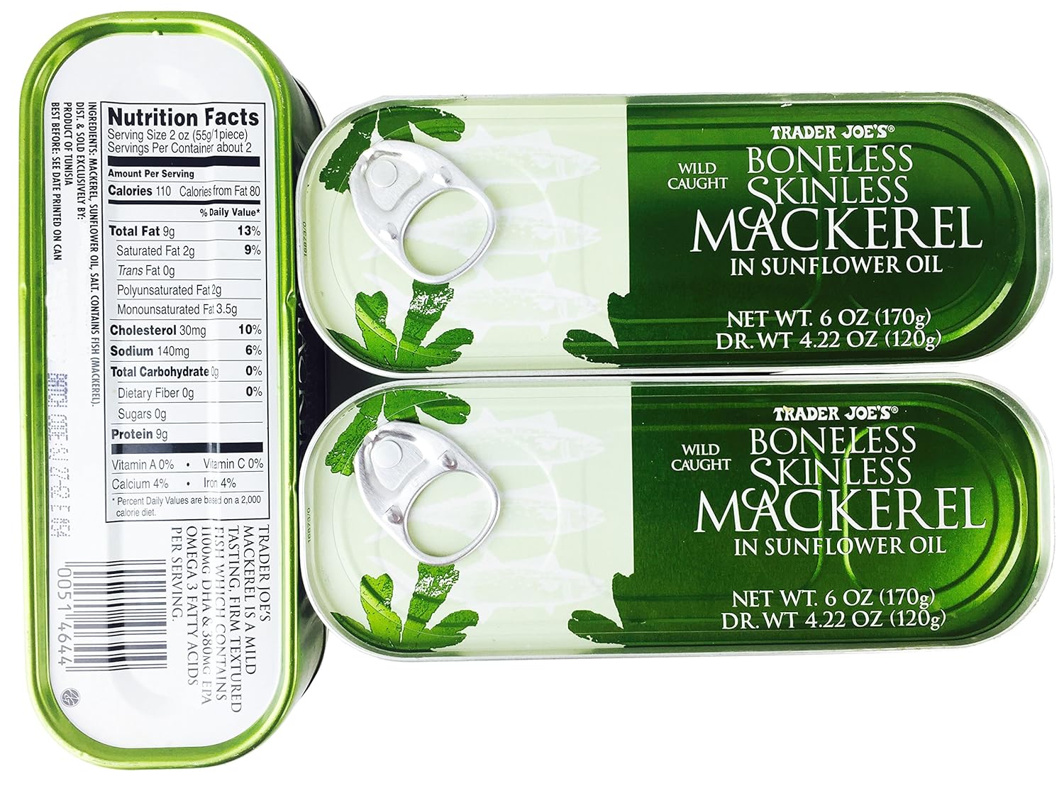 Trader Joe S Wild Caught Boneless Skinless Mackerel In Sunflower Oil 3 Pack Amazon Com Grocery Gourmet Food
