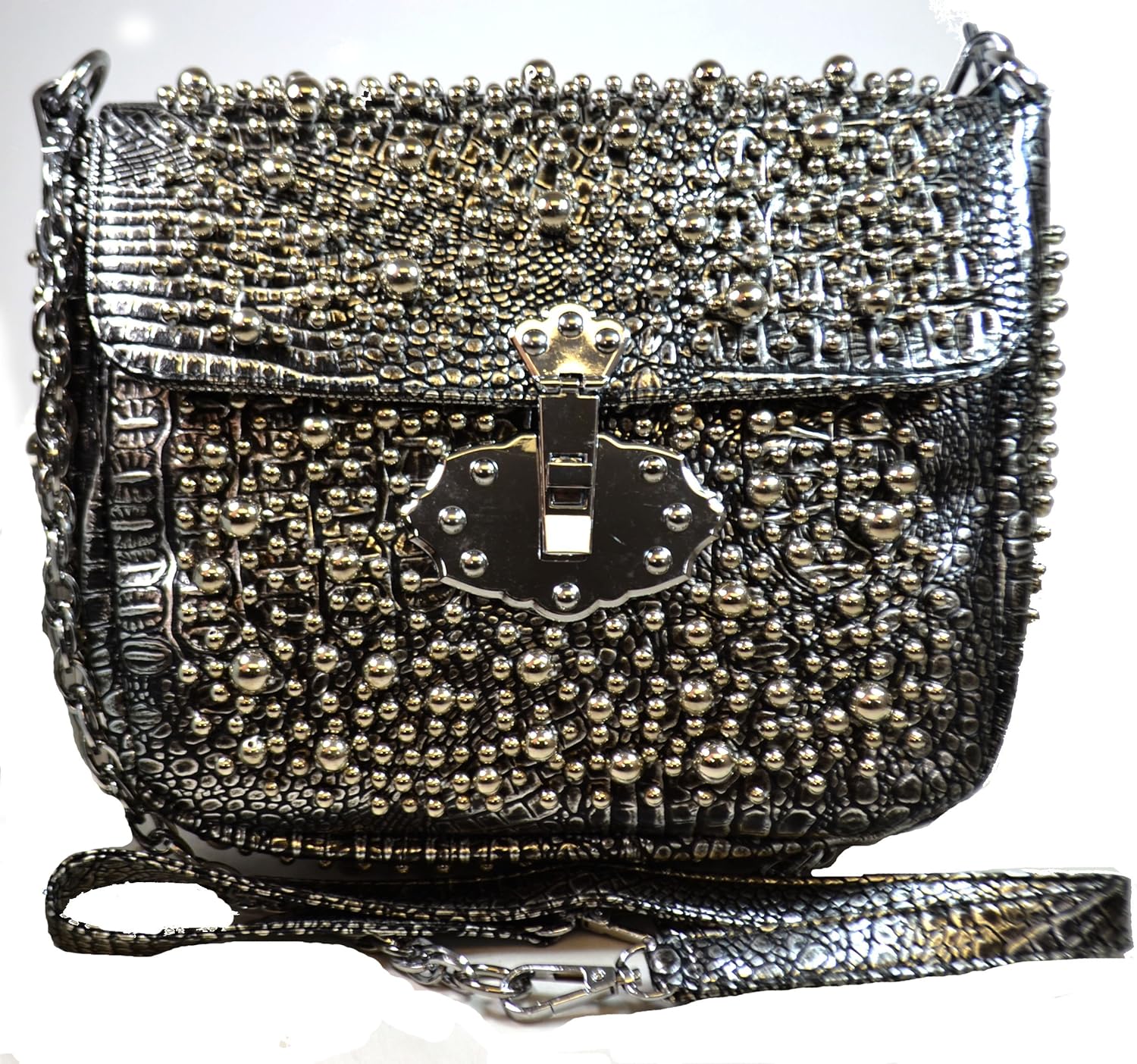 metallic beaded shoulder bag