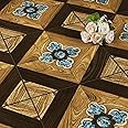 FunStick Vintage Sevilla Peel and Stick Floor Tile Waterproof 12x12 in Brown Vinyl Flooring Tiles Peel and Stick Tiles for Bathroom Floor Tile Stickers Walls Kitchen Laminate Flooring Removable 5 Pcs