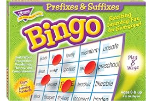 TREND ENTERPRISES: Prefixes & Suffixes Bingo Game, Exciting Way for Everyone to Learn, Play 8 Different Ways, Great for Classrooms and At Home, 2 to 36 Players, For Ages 8 and Up