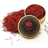 SB SPICES Saffron Threads - 1 Gram Red Thread In A Tin - Aromatic Saffron for Tea, Rice, Paella, Golden Milk, and More…