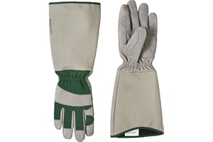�鶹�� Basics Rose Pruning Thorn Proof Gardening Gloves with Forearm Protection, Green, M
