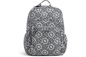 Vera Bradley Women's Cotton Campus Backpack, Charcoal Medallion, One Size