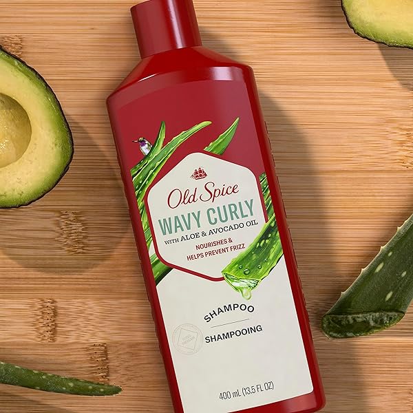 OLD SPICE WAVY CURLY SHAMPOO WITH ALOE & AVOCADO OIL, 13.5 FL OZ/400 ML