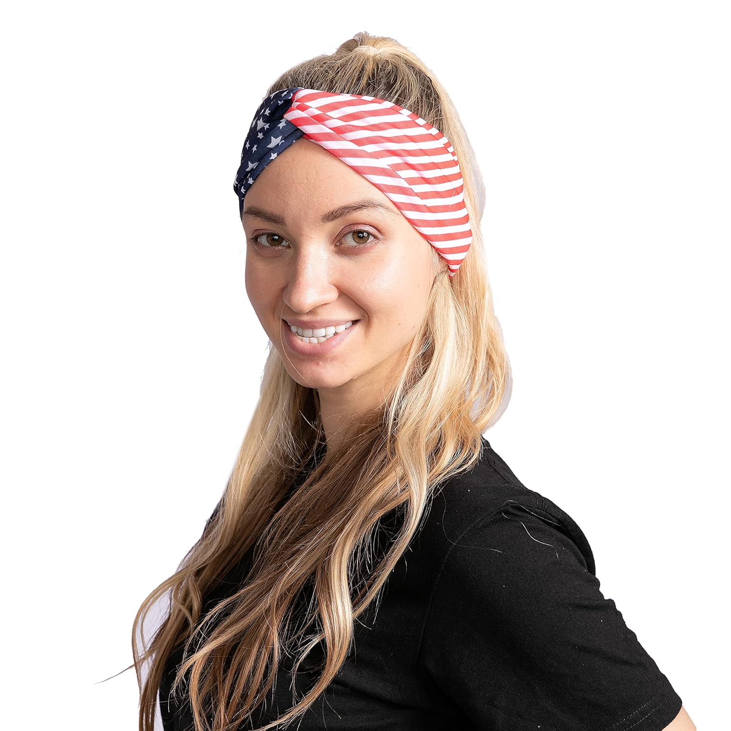 JOYIN 6 Pcs Patriotic Headband American Flag Headbands for 4th of July Celebration, USA Red White and Blue Headband, Independence Day, Memorial Day, Patriotic Party Accessories: Beauty