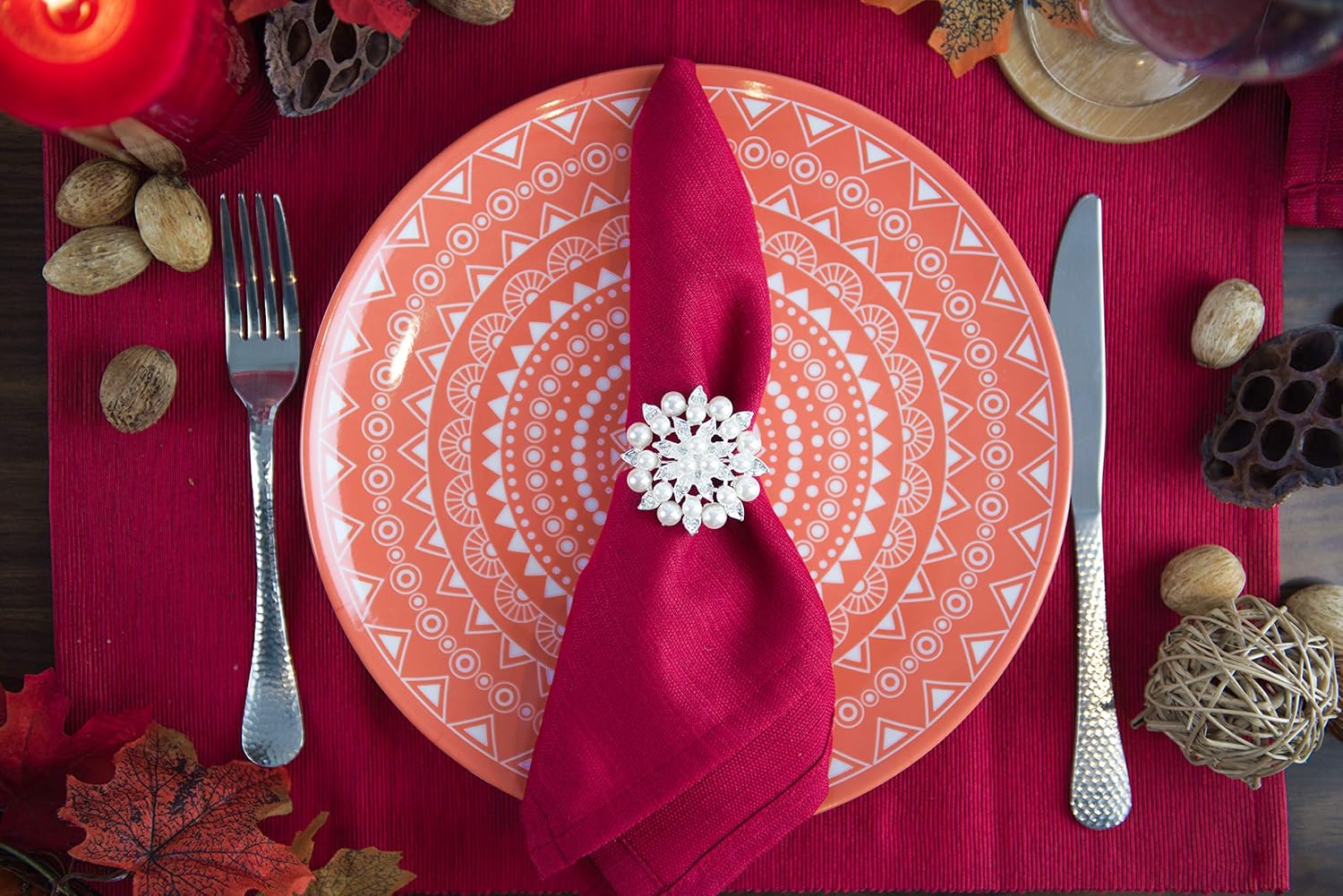 Royalmount Napkin Ring Dinning Table Accessory for, Home, Kitchen, Wedding, Baby Shower, Party Decoration (4): Home & Kitchen