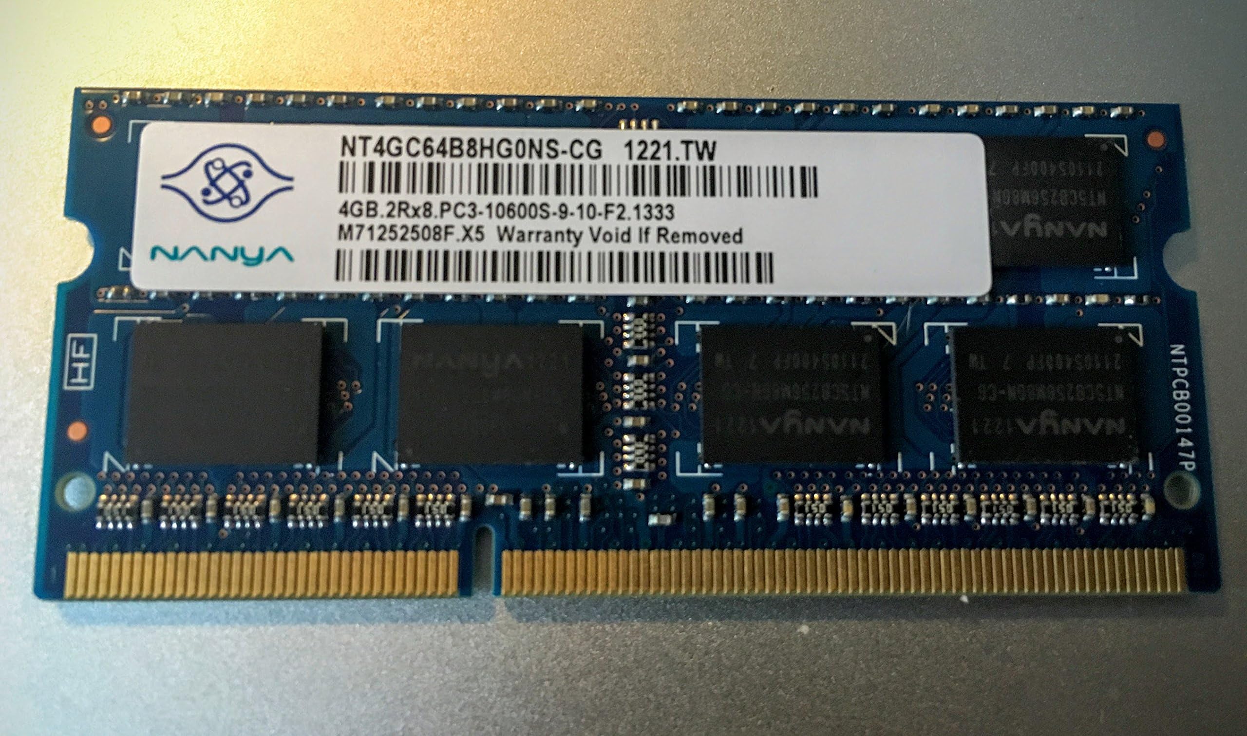 Nanya 4 GB (1 x 4 GB) DDR3 1333MHz (PC3 10600S) SO Dimm Notebook Laptop RAM Memory