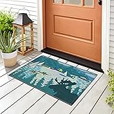 Liora Manne Esencia Machine Washable Non-Slip Low Profile Indoor/Outdoor Mat-Transitional, Camping, Nature, Whimsical, Lake L