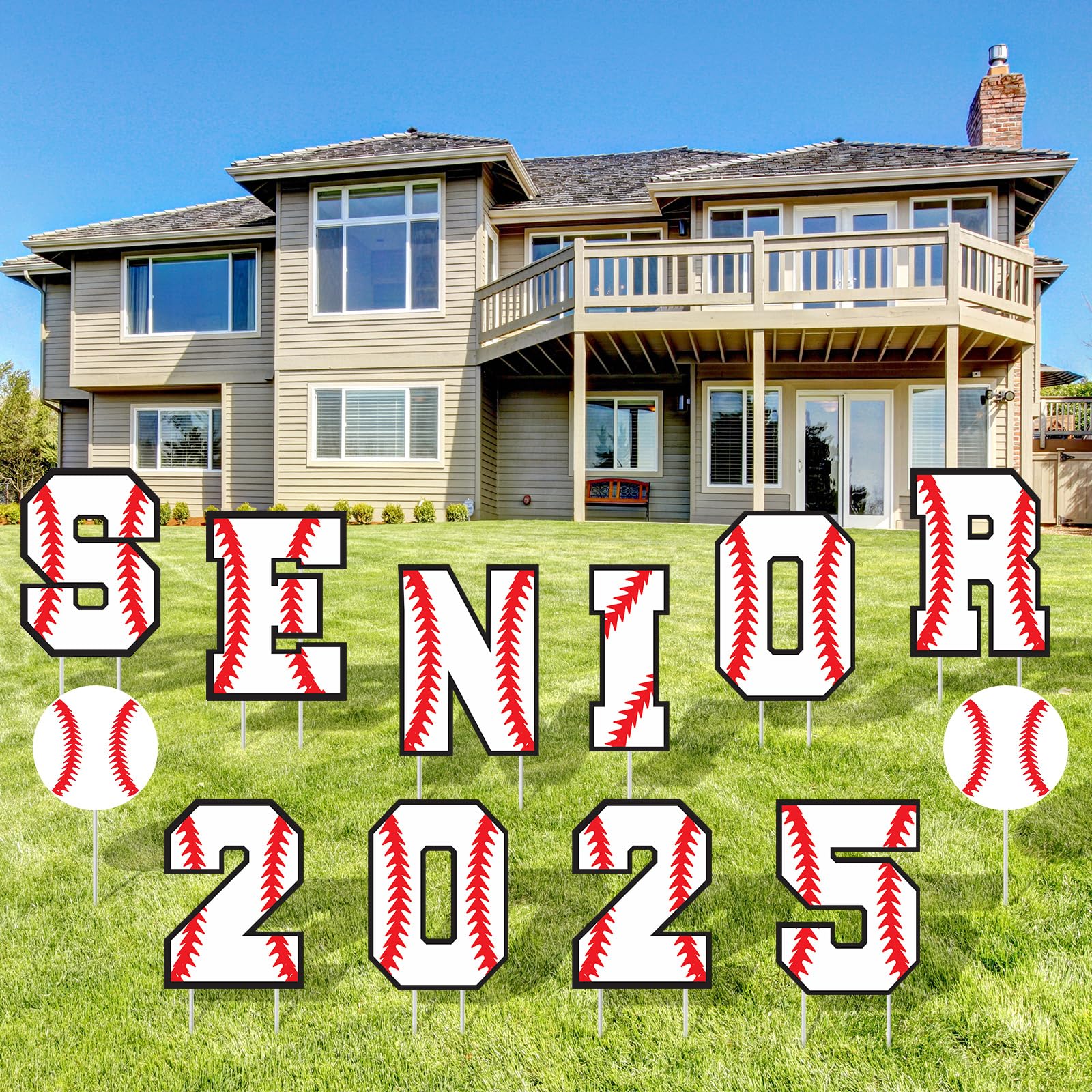 Photo 1 of Vercraft 12 Pcs Baseball Yard Signs 2025 Senior Night Decorations, 15 Inch Large Senior 2025 Yard Sign with Stakes, Graduation Yard Signs Outdoor Lawn Decorations for Graduation Sport Theme Party