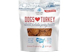Farmland Traditions Filler Free Dogs Love Turkey & Sweet Potato Premium Jerky Treats for Dogs, 3 lb. Bag