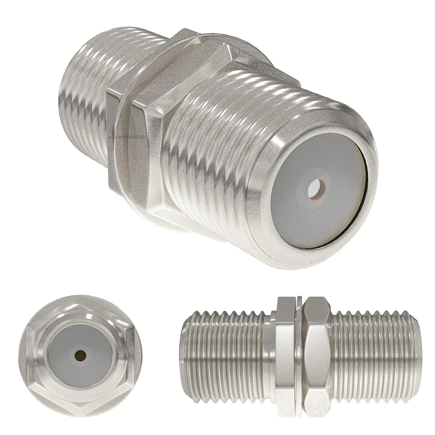 ConnectingU® 5m White Satellite Coaxial Cable Kit (Virgin Media & Sky Compatible) - Male to Male Cable with F-Type Connectors Bundled with an F-Type Female to Female Coupler - Pack of 2 - Image 5