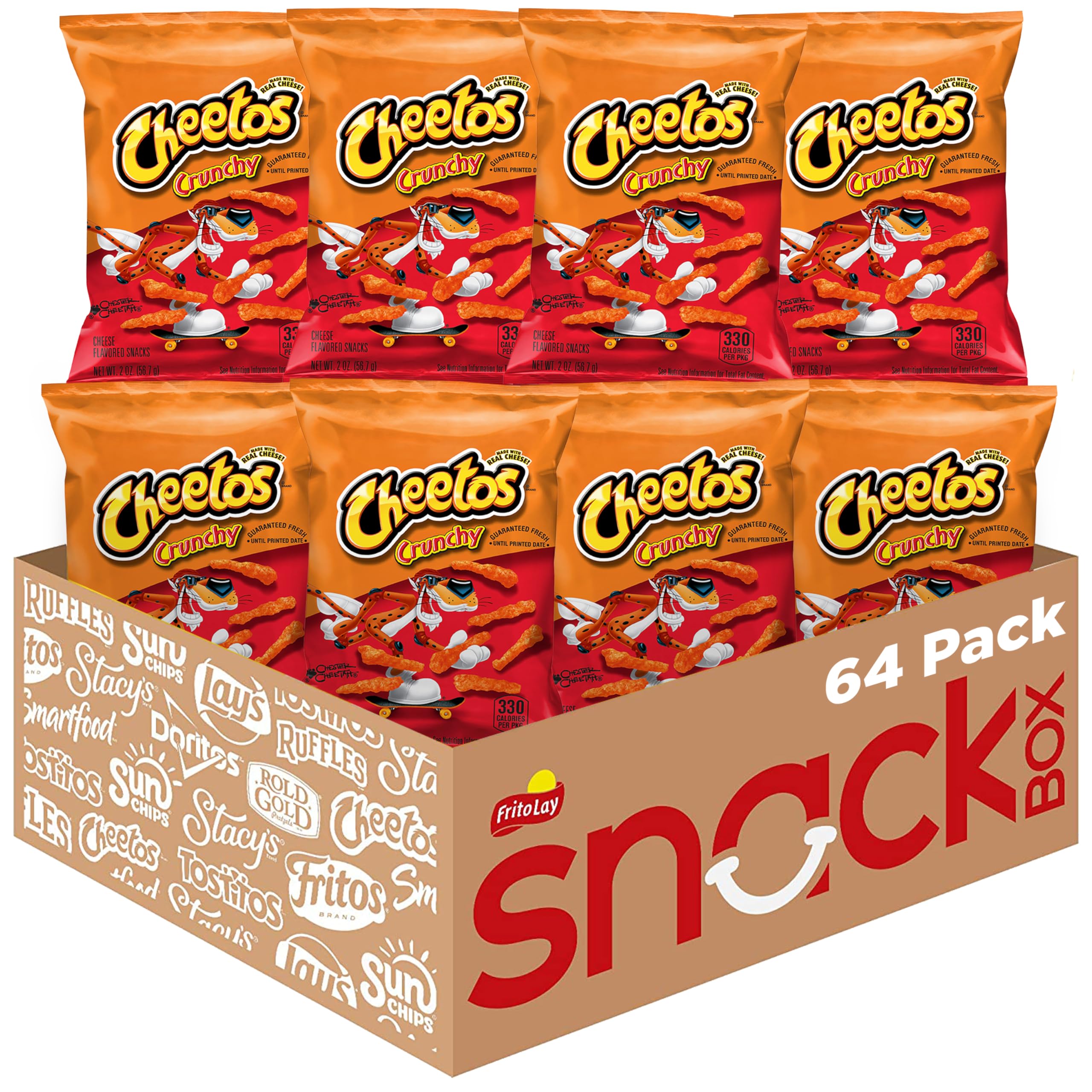 Cheetos Cheese Flavored Snacks, Crunchy, 2 Ounce (Pack of 64) Image