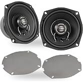 5.25&rdquo; 600W Peak (300W RMS) 2-Ohm Front Fairing Motorcycle Speakers (Pair) | With 1" Titanium Tweeters, Waterproof, Plug-and-Play Upgrade Compatible for Harley-Davidson Touring 1998&ndash;2013 (Pair)