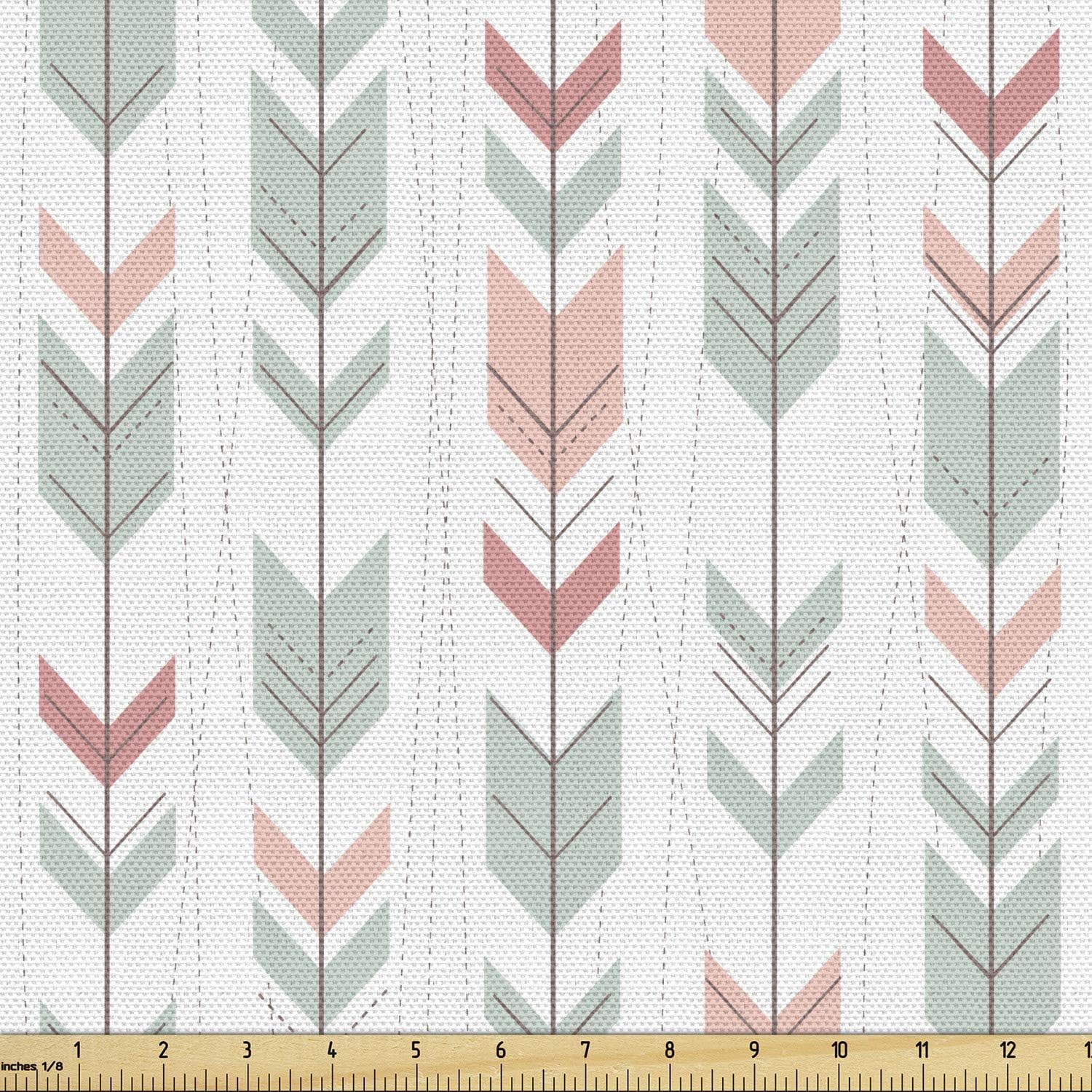 Tela de flecha Lunarable por el patio, patrón de estilo retro con