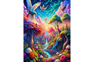 Axquilon Diamond Art Painting Kits for Adults, Landscape Diamond Art Paintings Kits for Adults, Full Drill Round Forest Gem Art DIY Nature Crafts Kits Home Wall Decor Gifts 12x16 inch