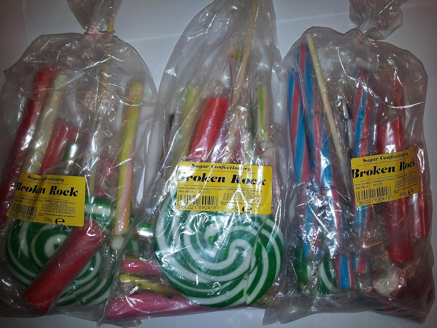 Blackpool Rock 3 x 500g Bags of Broken Rock Amazon.co.uk Grocery