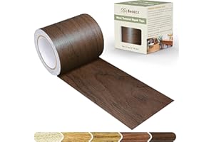 Besezx Wood Grain Repair Tape, 2.4" X180', Self Adhesive Wood Grain Repair Patch for Tables, Chairs, Baseboards, Doors, Windows, Floors, All Kinds of Furniture Renovation, Handicraft DIY. (Dark oak)