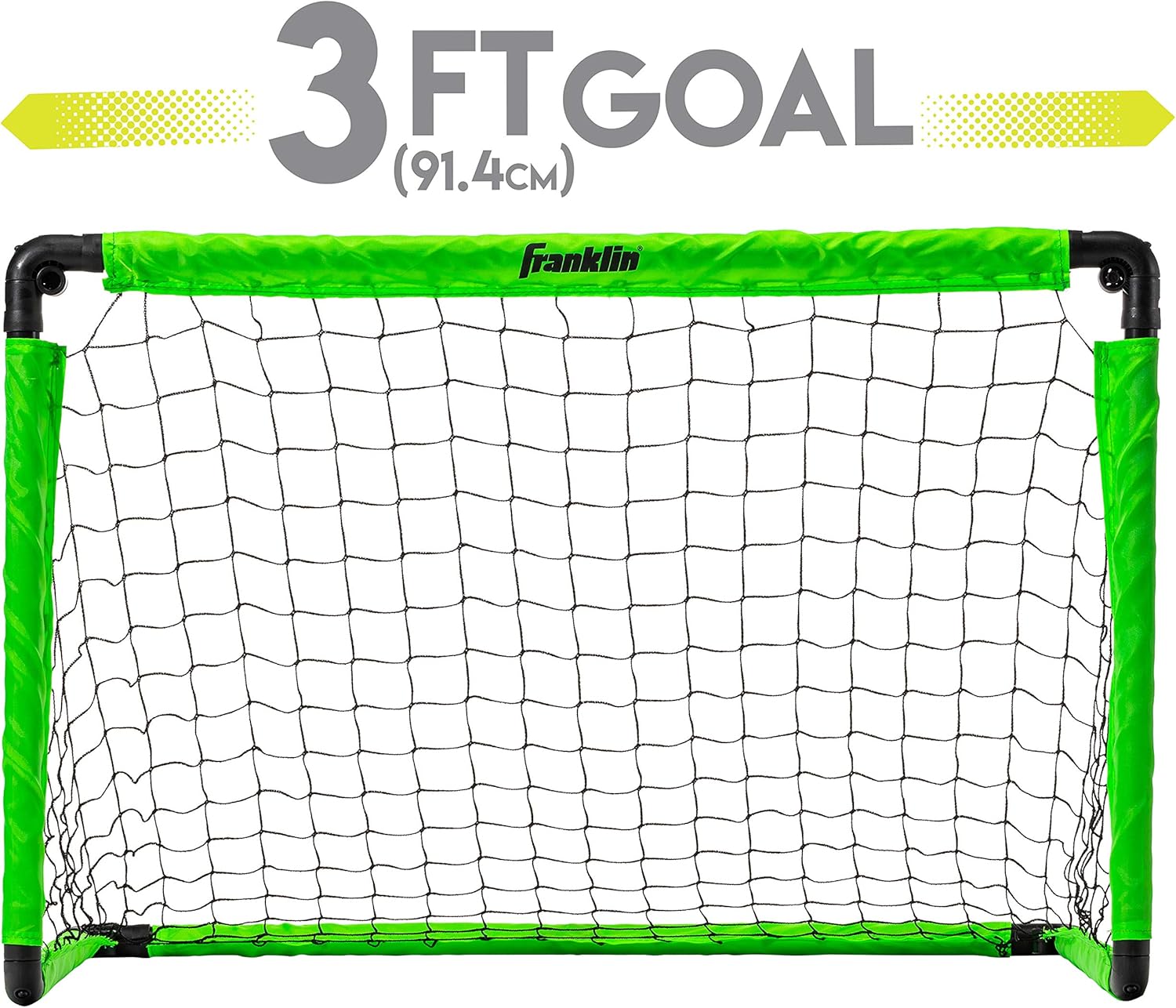 Franklin Sports Kids Mini Soccer Goal Set - Backyard/Indoor Mini Net and Ball Set with Pump - Portable Folding Youth Soccer Goal Set - Neon Green - 36" x 24" (60156) : Sports & Outdoors