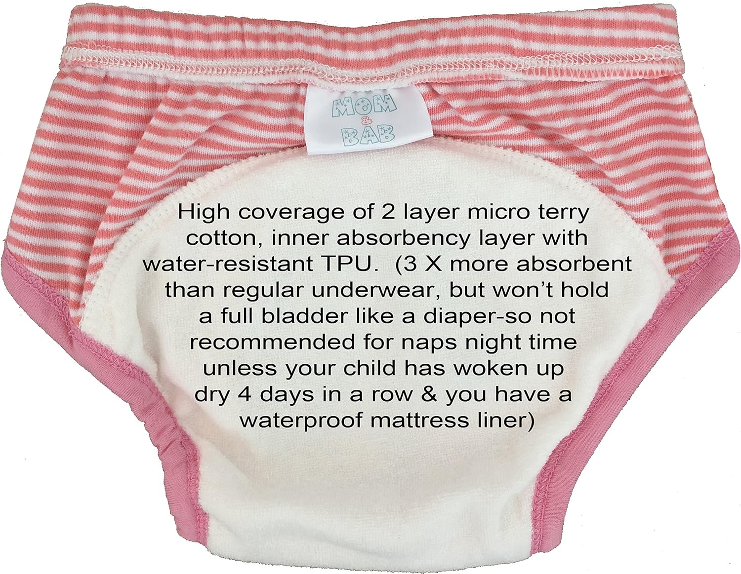 3 X Absorbent Soft Cotton 4 Layers Lifetime Warranty … Girls, Large MOM