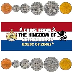 Set of 6 Coins from Netherlands. 5, 10, 25